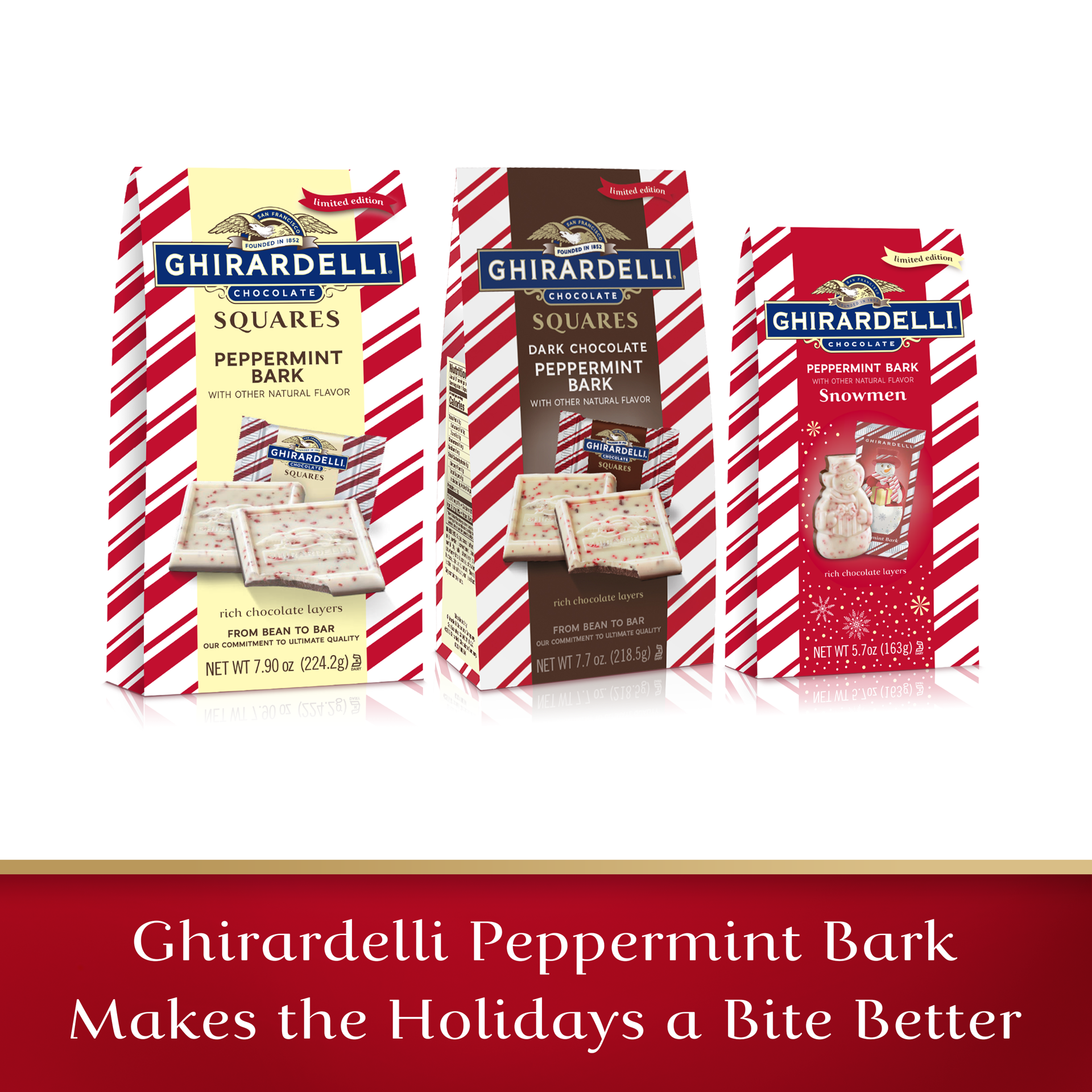 slide 7 of 9, Ghirardelli Peppermint Bark Squares 4.57 oz Bag, 4.57 oz