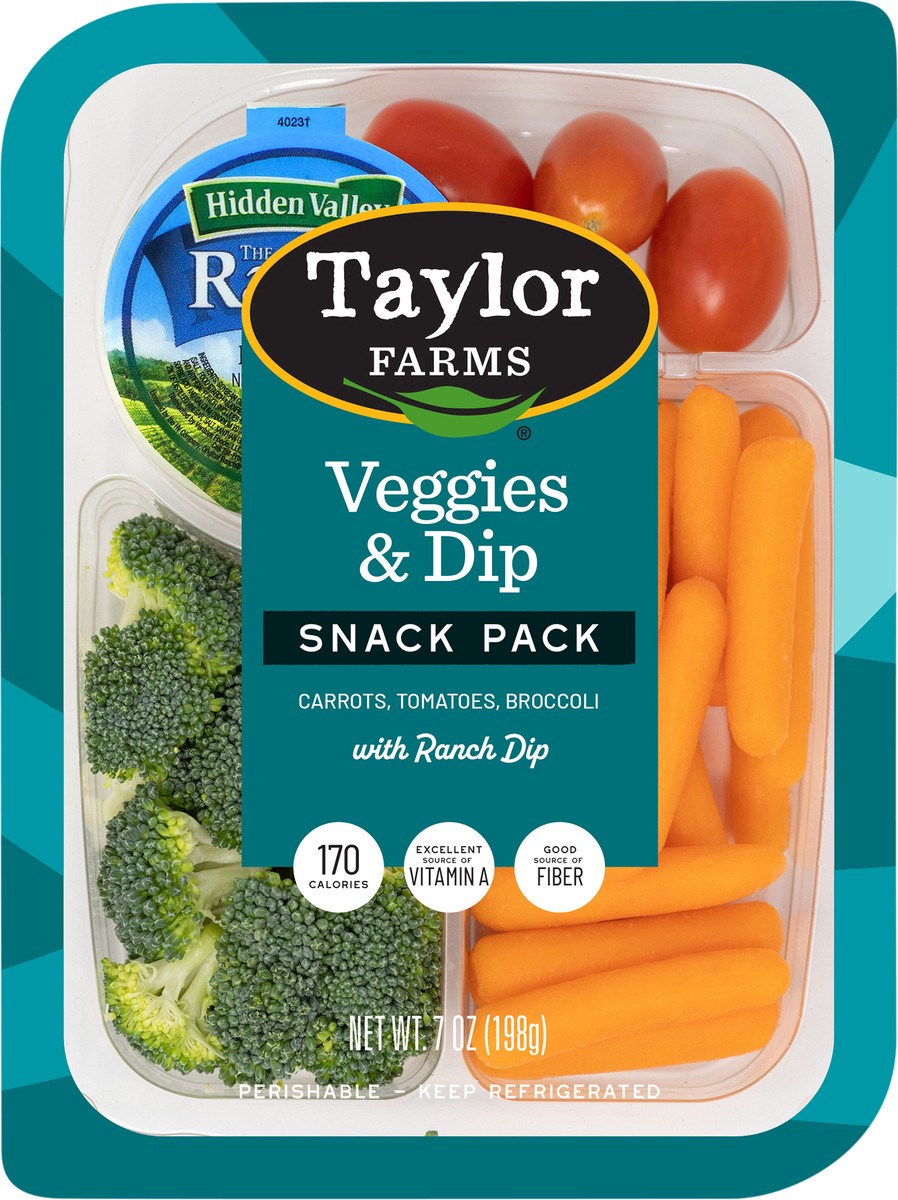 slide 3 of 3, Taylor Farms Veggies & Dip Snack Pack with Ranch Dip 7 oz, 7 oz
