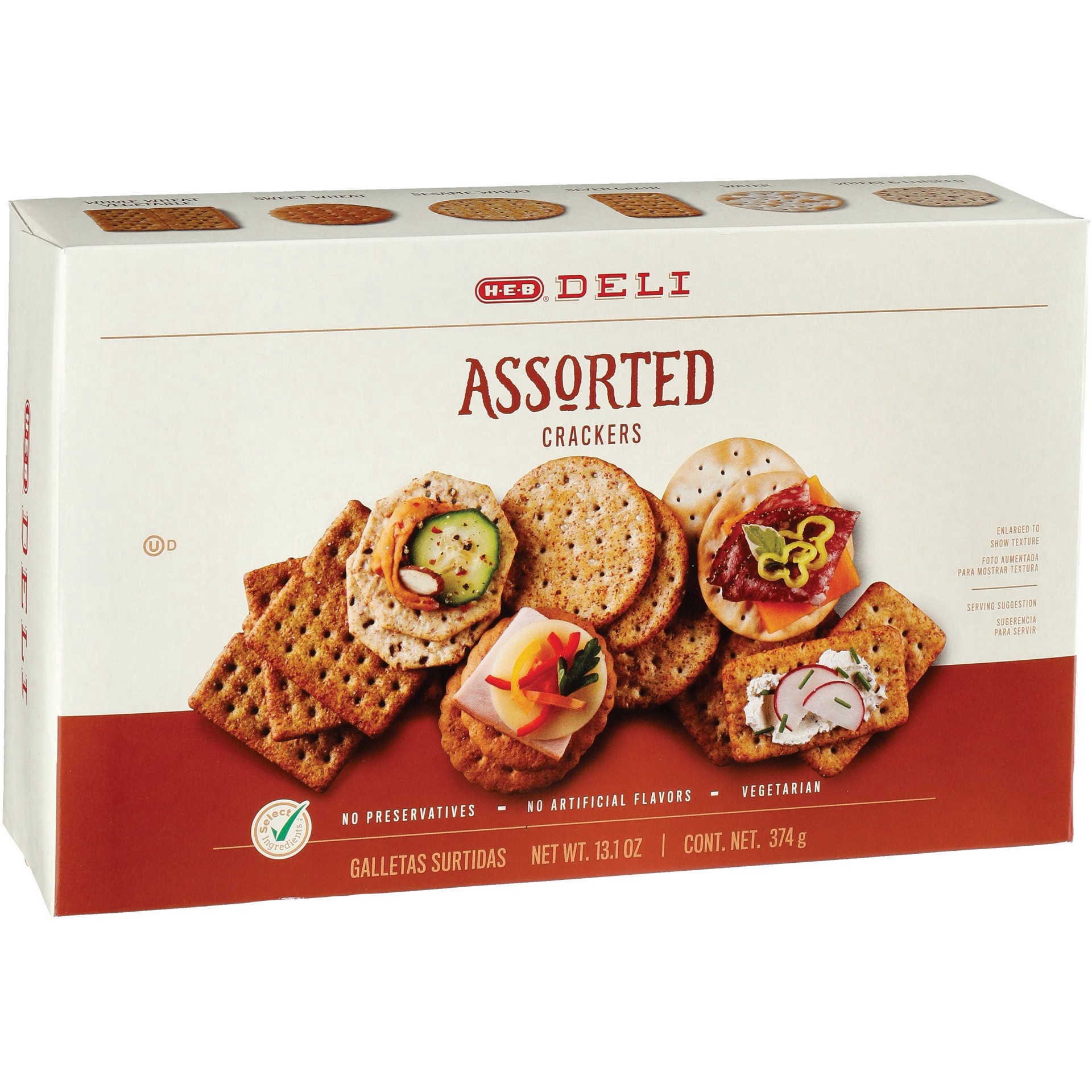slide 1 of 1, H-E-B Deli Assorted Crackers, 13.1 oz