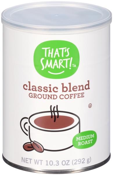 slide 1 of 1, That's Smart! Classic Blend Ground Coffee Medium Roast, 10.3 oz