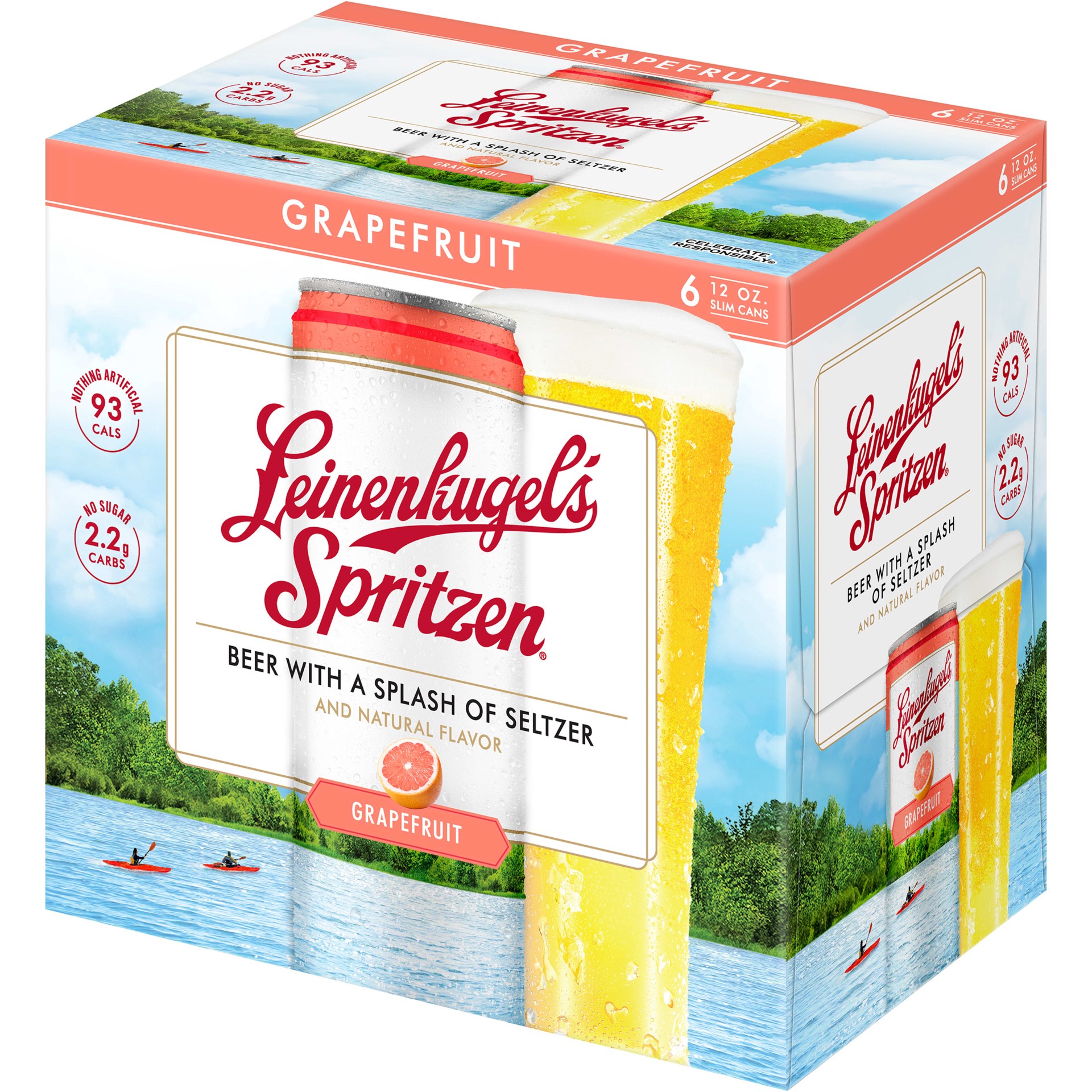 slide 3 of 5, Leinenkugel's Spritzen Grapefruit Beer with Seltzer, 4.2% ABV, 6-pack, 12-oz beer cans, 12 fl oz