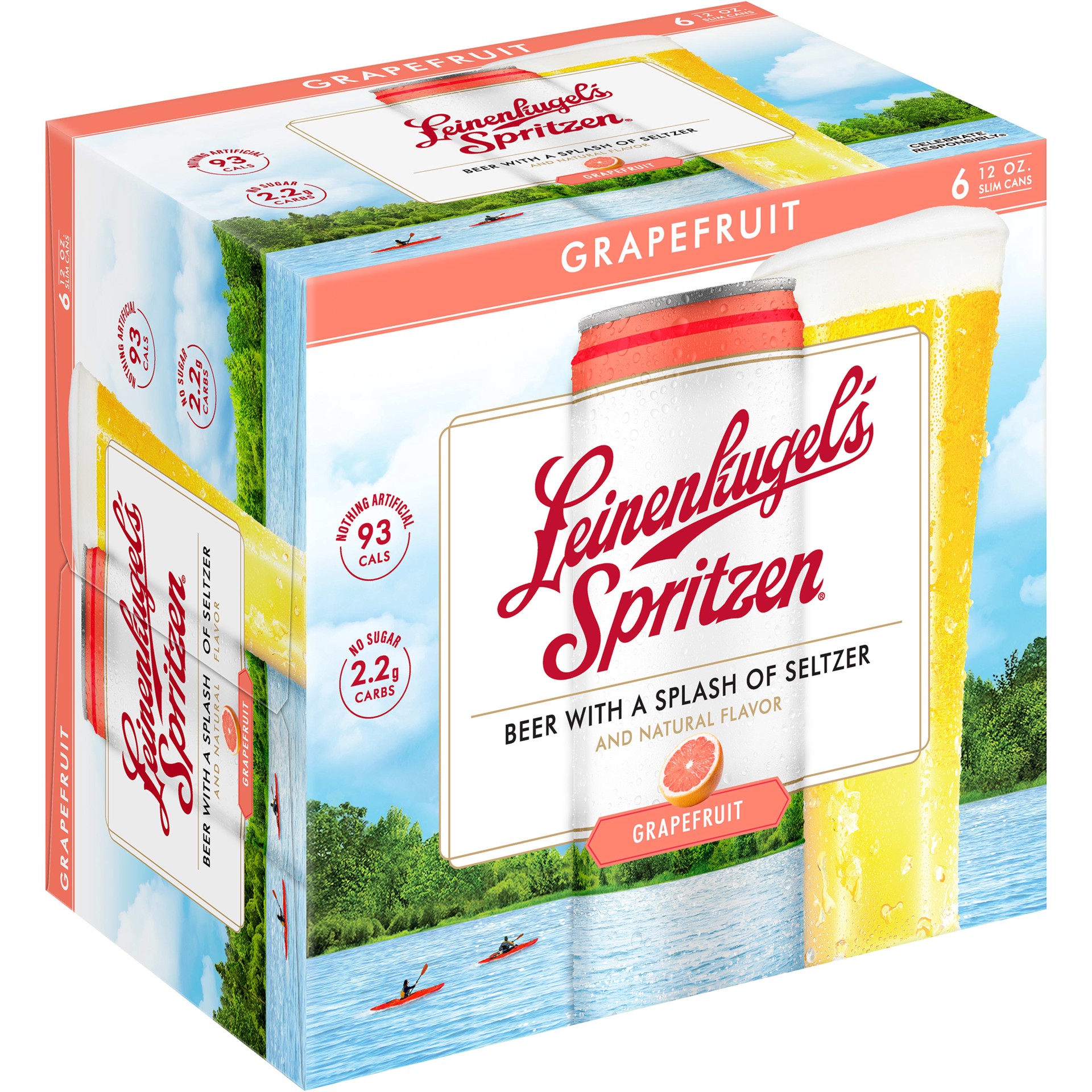 slide 5 of 5, Leinenkugel's Spritzen Grapefruit Beer with Seltzer, 4.2% ABV, 6-pack, 12-oz beer cans, 12 fl oz