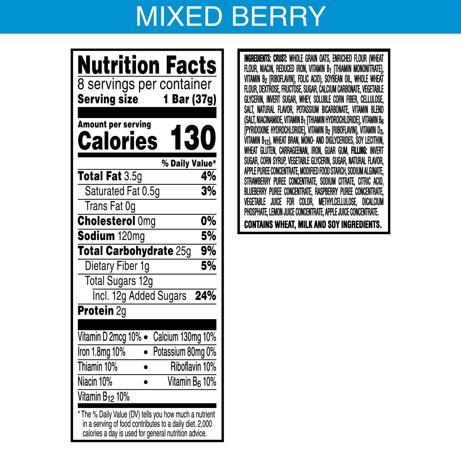 slide 3 of 5, Nutri-Grain Soft Baked Breakfast Bars, Mixed Berry, 10.4 oz, 8 Count, 10.4 oz