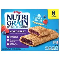 Nutri-Grain Soft Baked Breakfast Bars, Mixed Berry, 10.4 oz, 8 Count