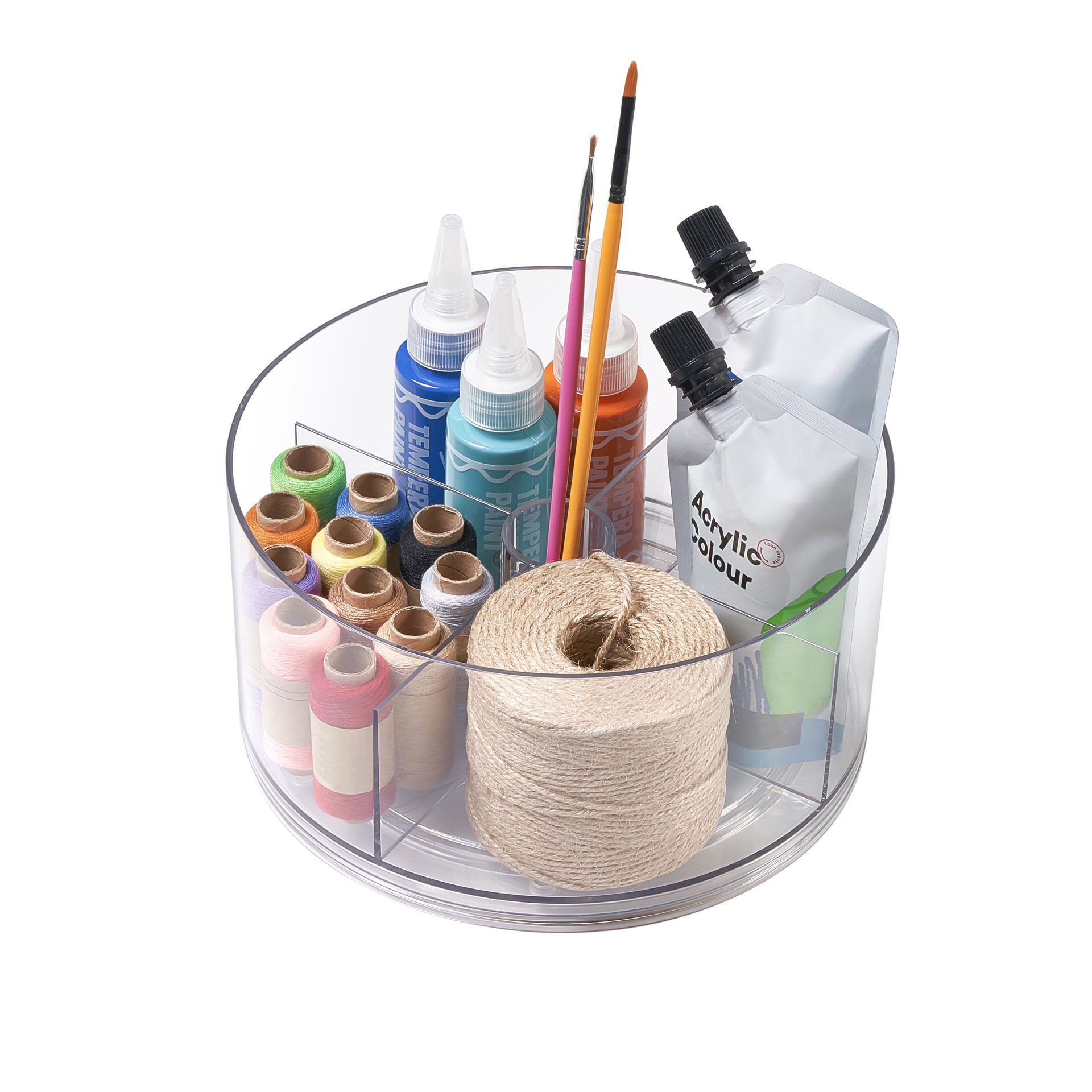 slide 4 of 5, Mini Clear Plastic Turntable By Simply Tidy, 8 in x 8 in x 4 in