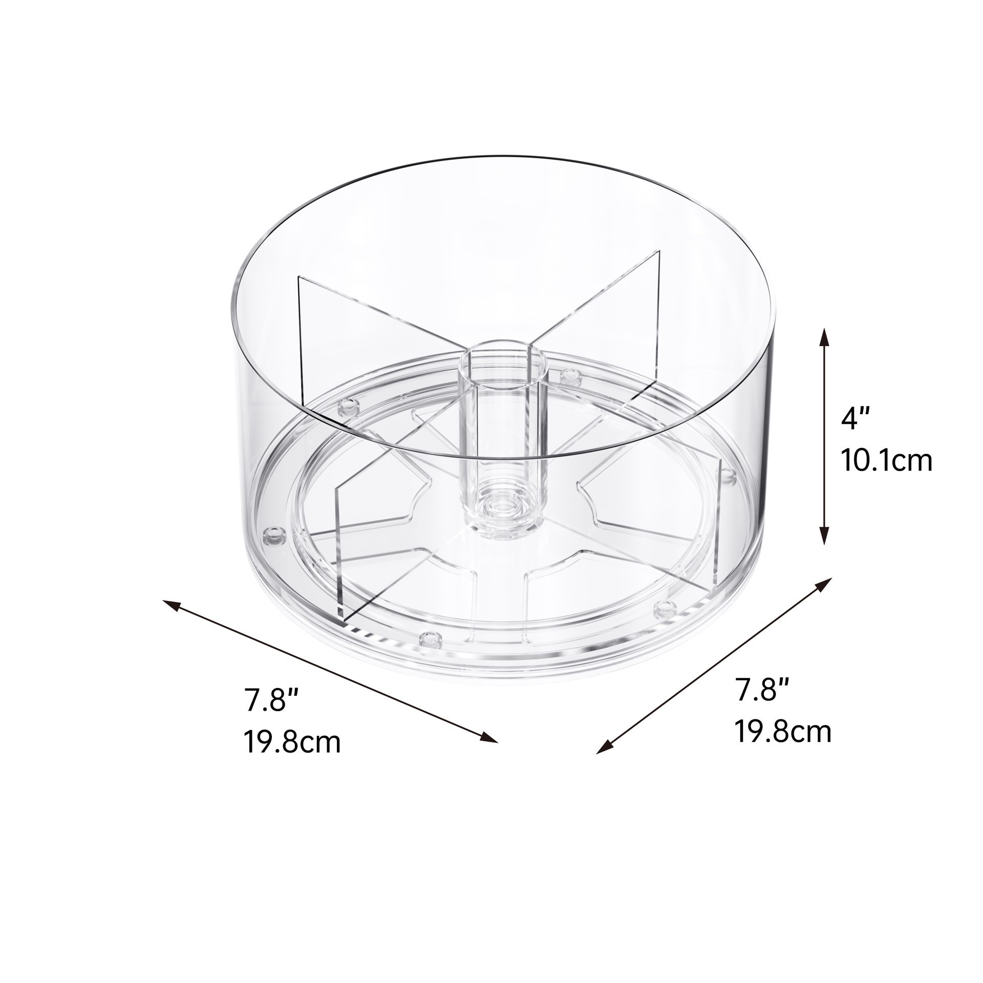 slide 3 of 5, Mini Clear Plastic Turntable By Simply Tidy, 8 in x 8 in x 4 in