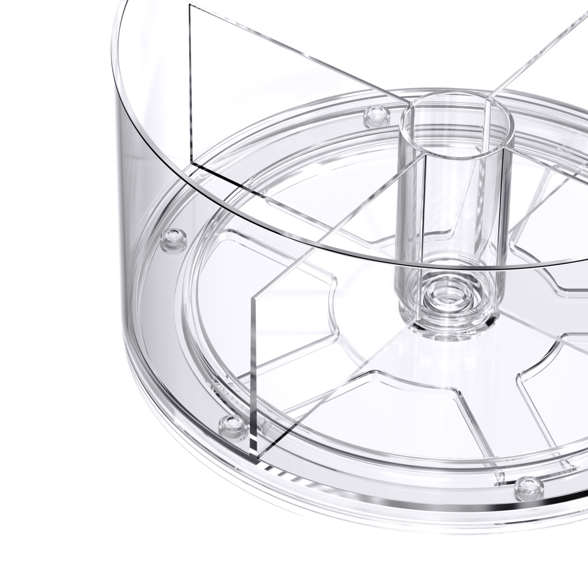slide 5 of 5, Mini Clear Plastic Turntable By Simply Tidy, 8 in x 8 in x 4 in