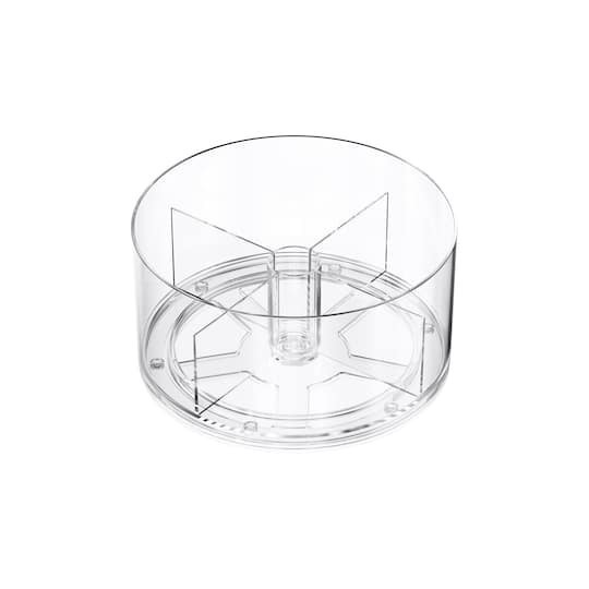 slide 1 of 5, Mini Clear Plastic Turntable By Simply Tidy, 8 in x 8 in x 4 in