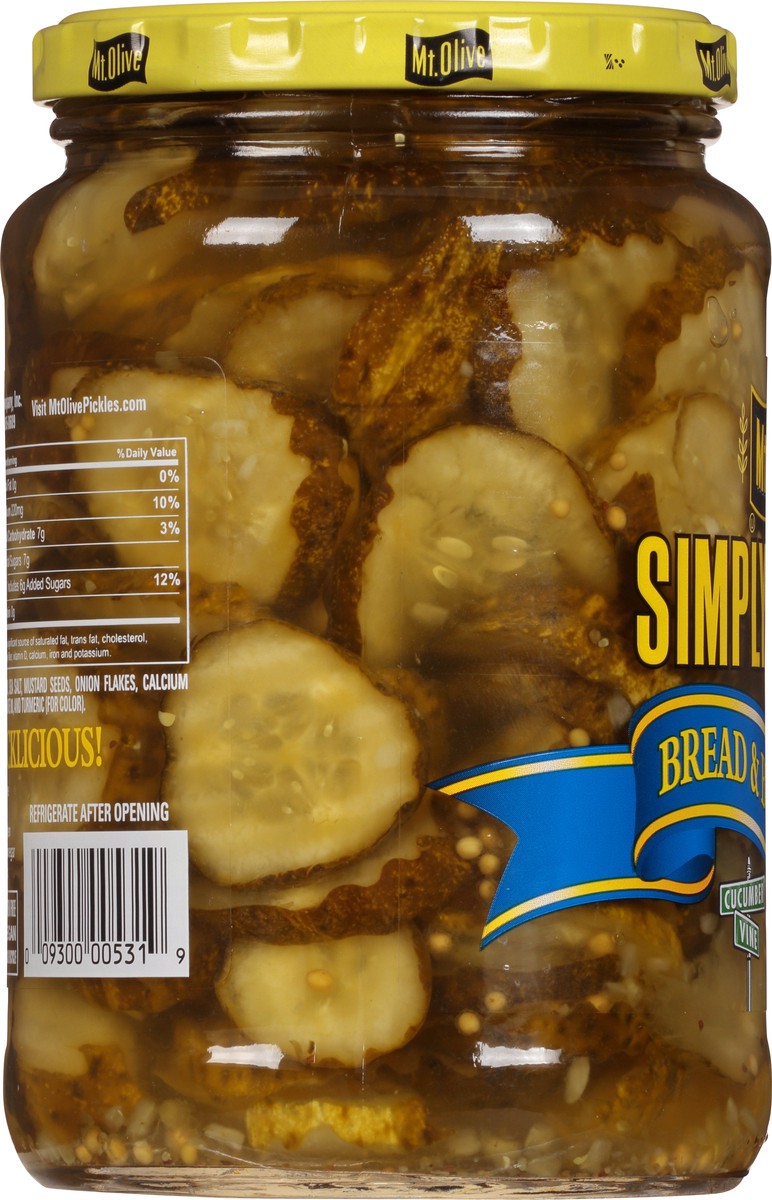 slide 2 of 7, Mt. Olive Simply Bread & Butter Chips Pickles 24 fl oz Jar, 24 fl oz