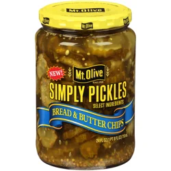 Mt. Olive Simply Pickles Bread & Butter Chips 24 fl oz