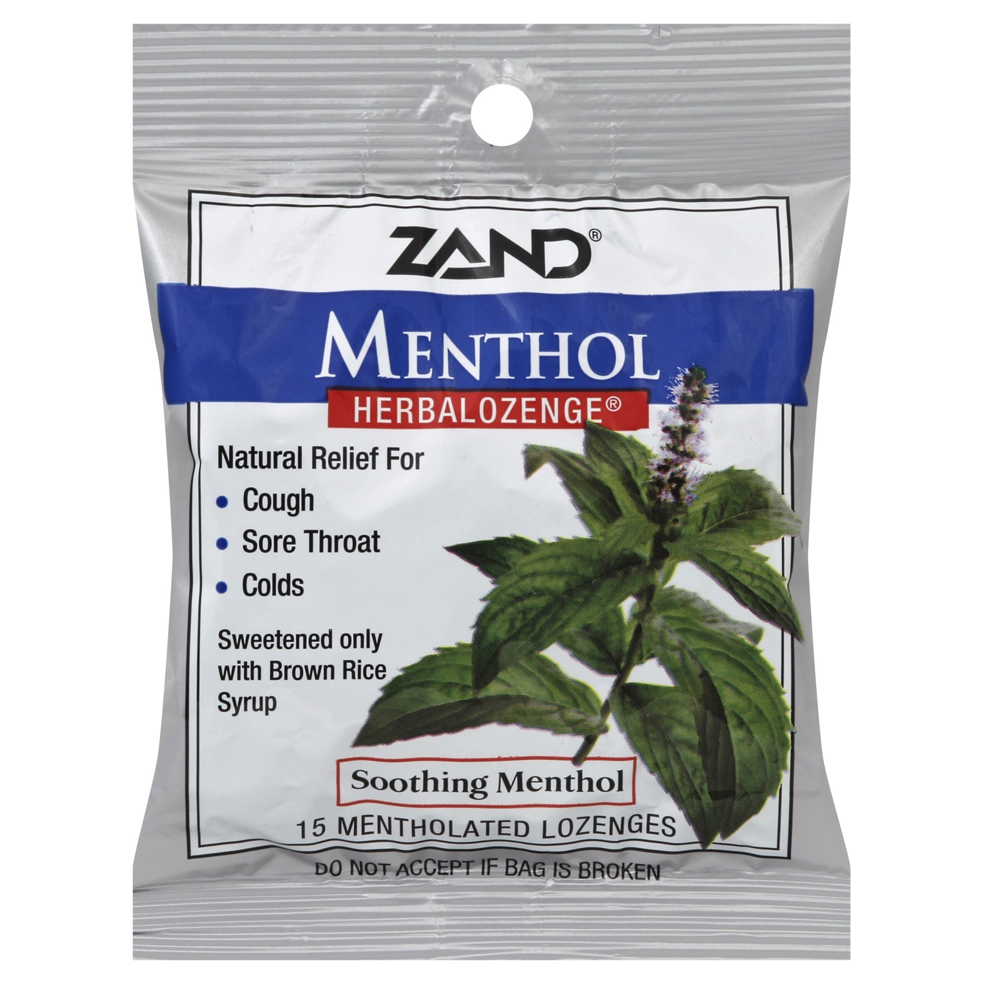 slide 1 of 1, ZAND Menthol Herbalozenge, 15 ct
