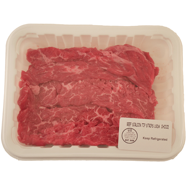 slide 1 of 1, USDA Choice Sirloin Beef Tip Strips, per lb