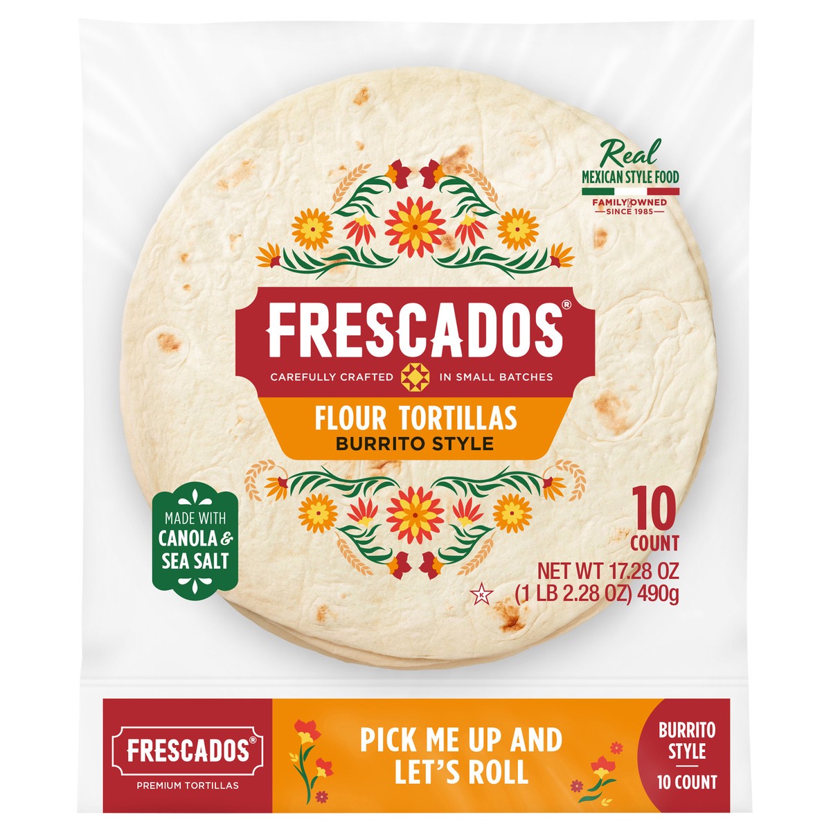 slide 1 of 4, Frescados Tortillas, Flour, Burrito Style, 10 ct