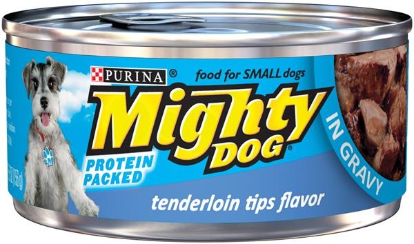 slide 1 of 1, Purina Mighty Dog Tenderloin Tips Flavor In Gravy Dog Food Pulltop Can, 5.5 oz