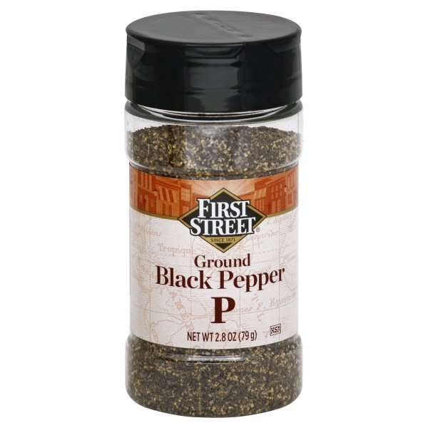 slide 1 of 1, First Street Ground Black Pepper, 2.8 oz