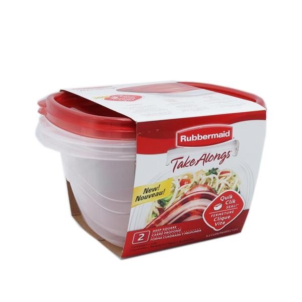 slide 1 of 1, Rubbermaid Take Alongs Deep Square Containers & Lids, 2 ct