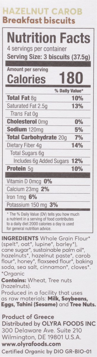 slide 7 of 9, Olyra Hazelnut Carob Breakfast Biscuits On the Go Packs 4 - 1.32 oz Packs, 4 ct