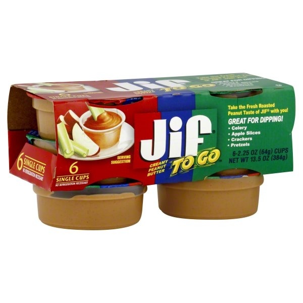 slide 1 of 1, Jif Peanut Butter To Go, 6 ct