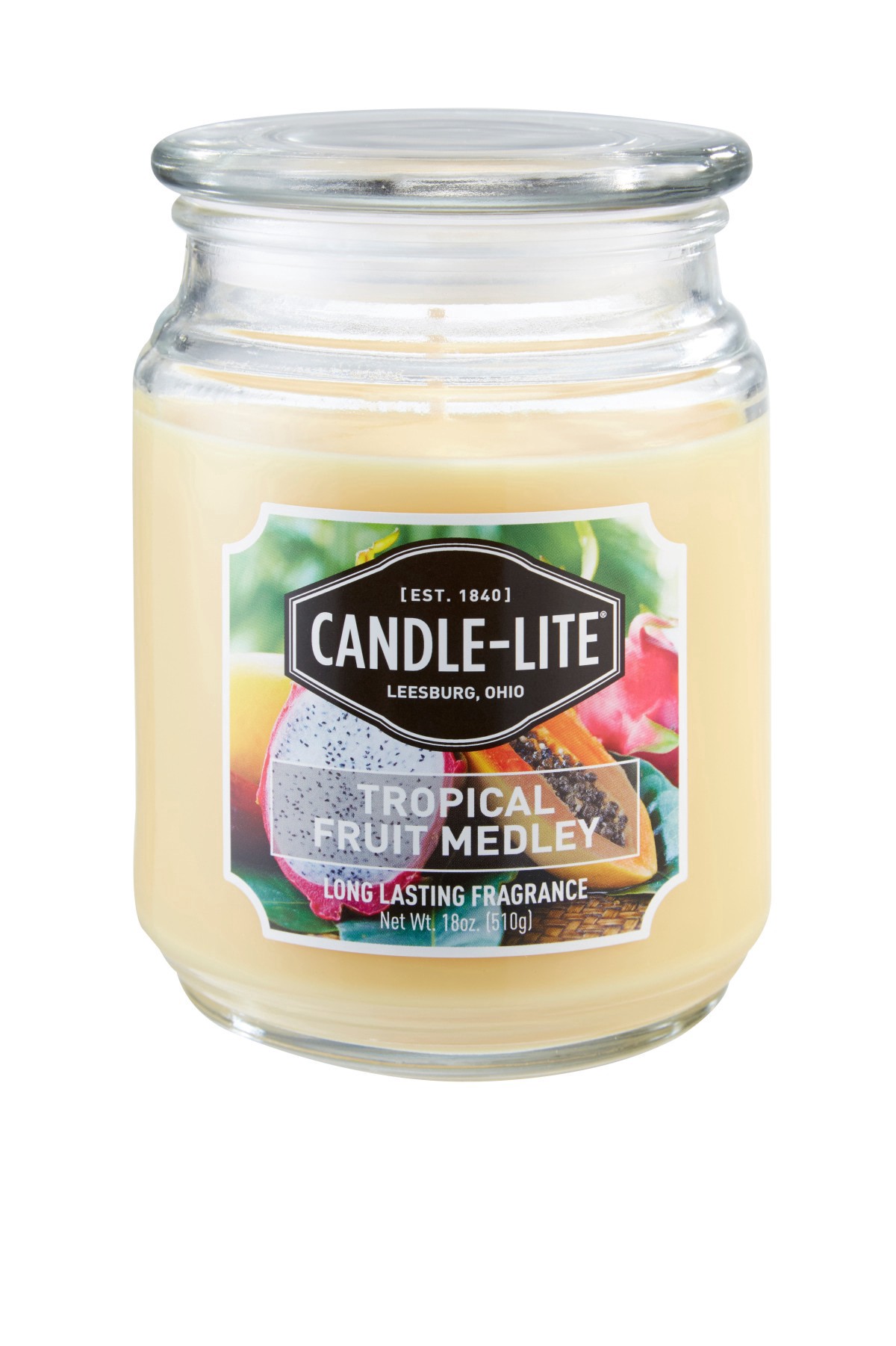 slide 1 of 9, CANDLE HUTCH Candlelite Evd Essentials Tropical Fruit Jar Candle, 1 ct