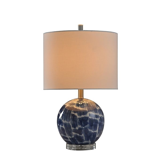 slide 2 of 5, StyleCraft Jennifer Ceramic Table Lamp - Blue/White with Drum Shade, 1 ct