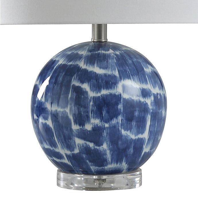 slide 4 of 5, StyleCraft Jennifer Ceramic Table Lamp - Blue/White with Drum Shade, 1 ct