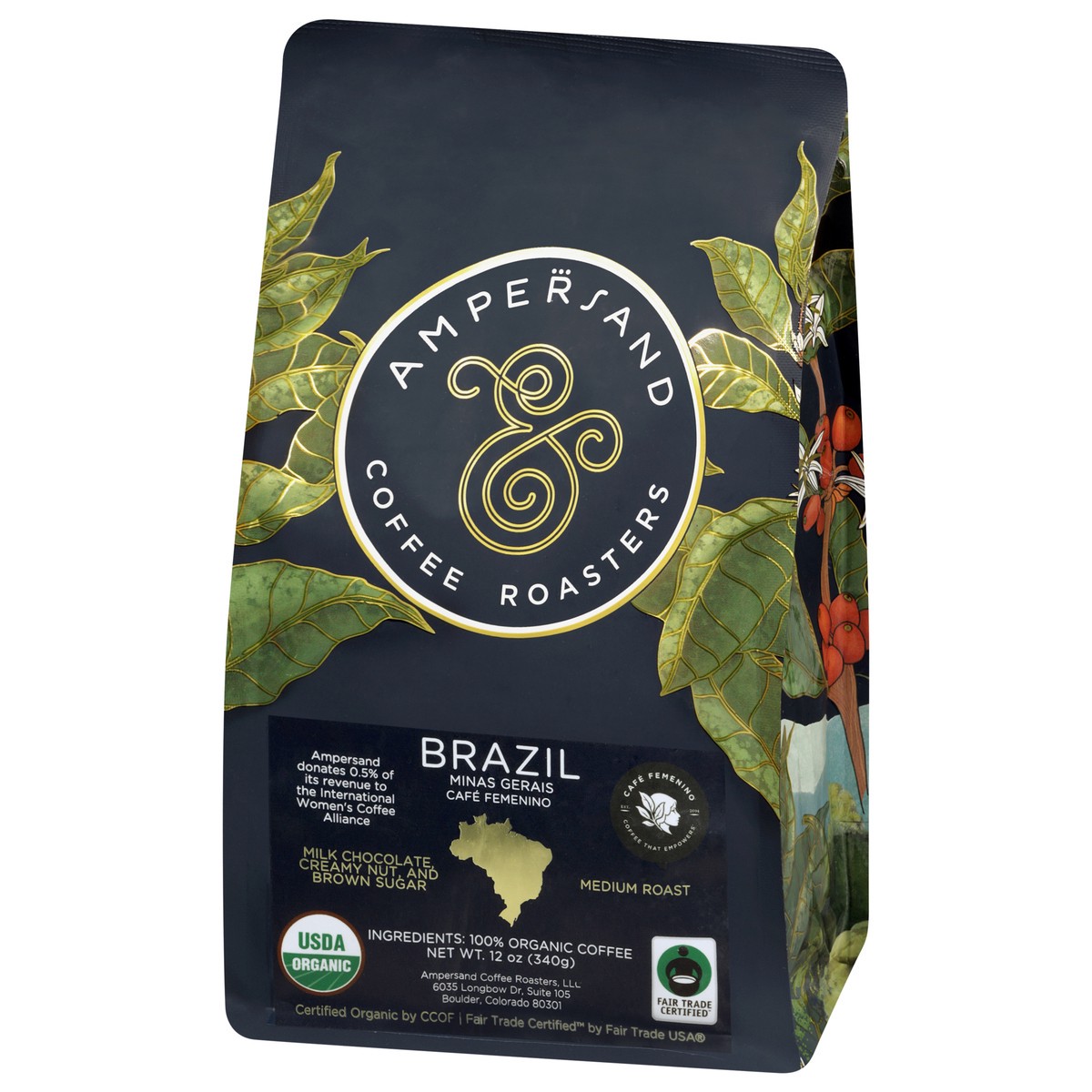 slide 3 of 4, Ampersand Og Brazil, Whole Bean - 12 OZ, 12 oz