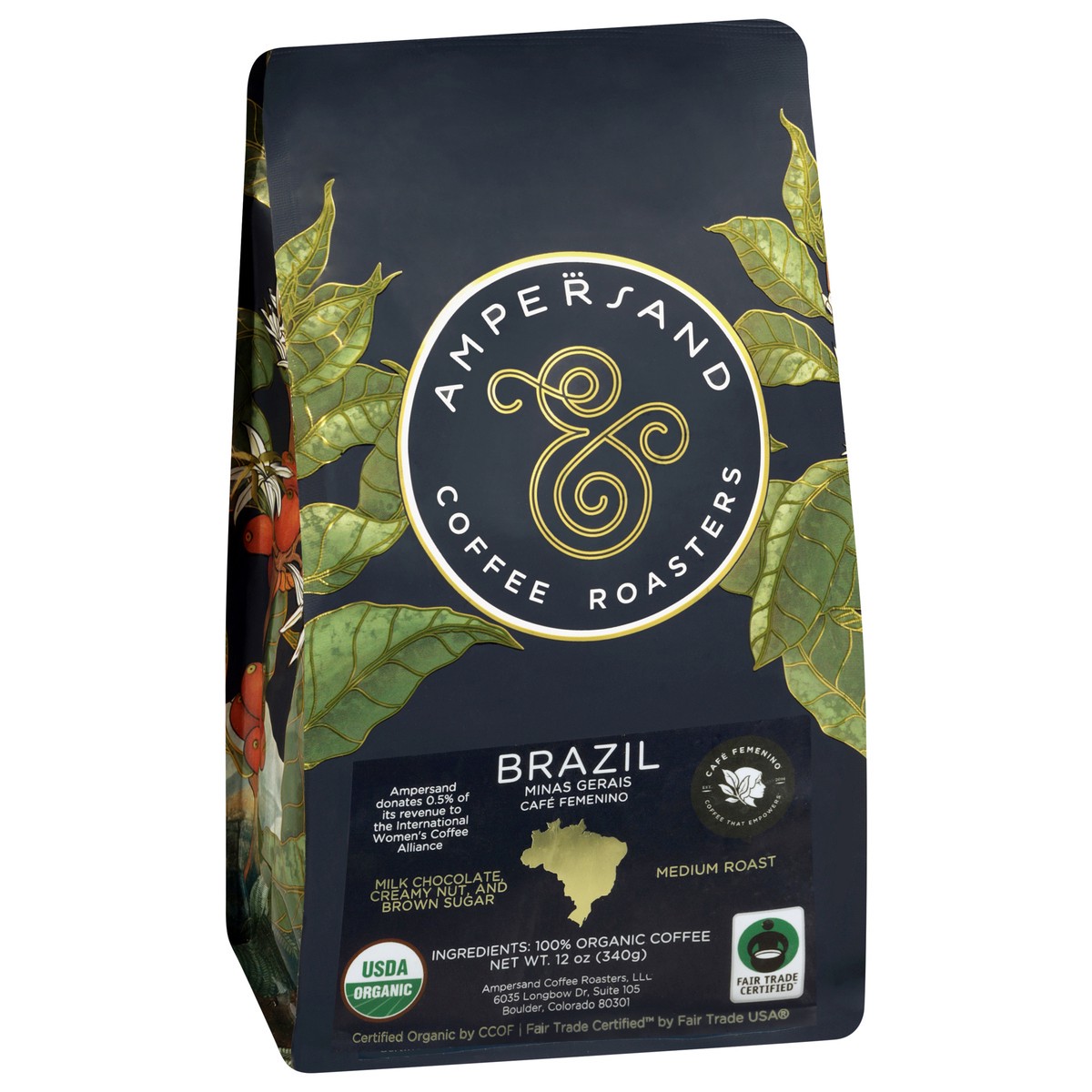slide 4 of 4, Ampersand Og Brazil, Whole Bean - 12 OZ, 12 oz