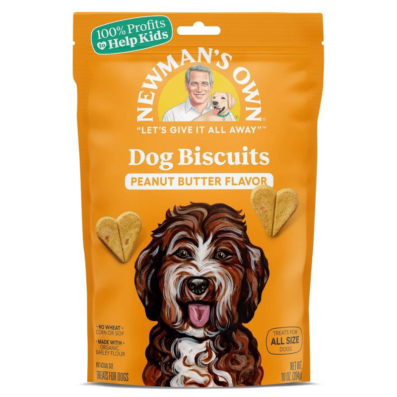 slide 1 of 1, Newman's Own Peanut Butter Flavor Dog Biscuits 10 oz, 10 oz