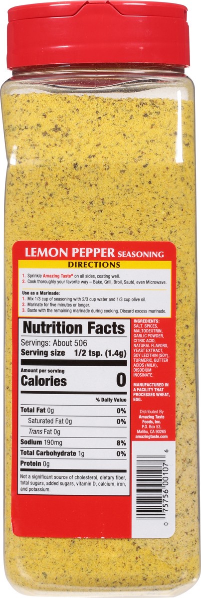 slide 6 of 10, Amazing Taste Seasoning Lemon Pepper, 25 oz