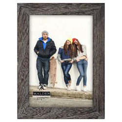 Malden Linear 5" x 7" Gray Ridge Picture Frame