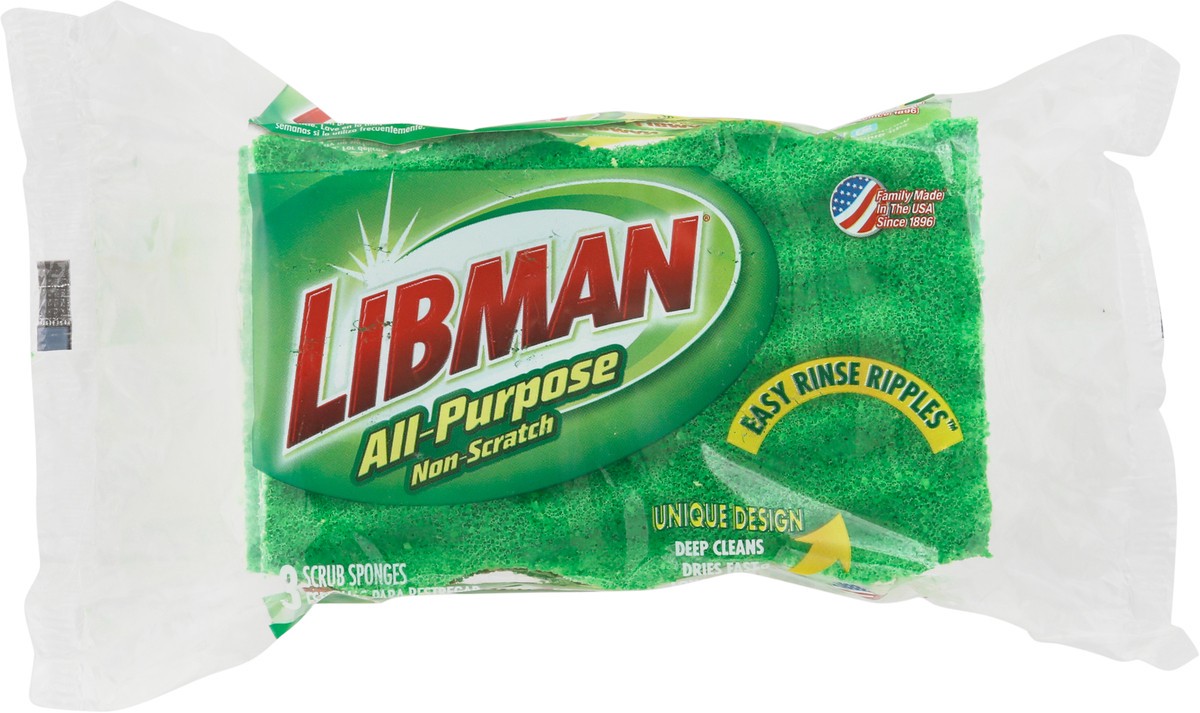 slide 9 of 12, Libman All-Purpose Non-Scratch Scrub Sponge 3 ea, 3 ct