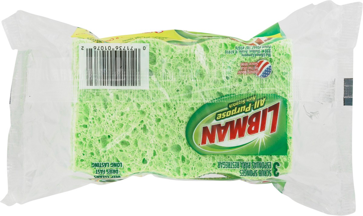 slide 4 of 12, Libman All-Purpose Non-Scratch Scrub Sponge 3 ea, 3 ct