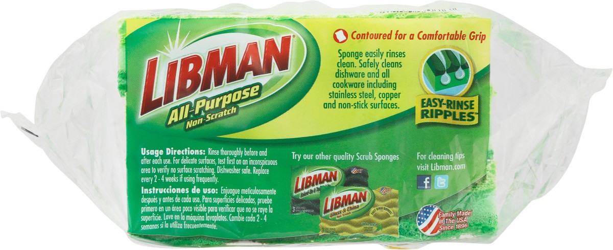 slide 7 of 12, Libman All-Purpose Non-Scratch Scrub Sponge 3 ea, 3 ct