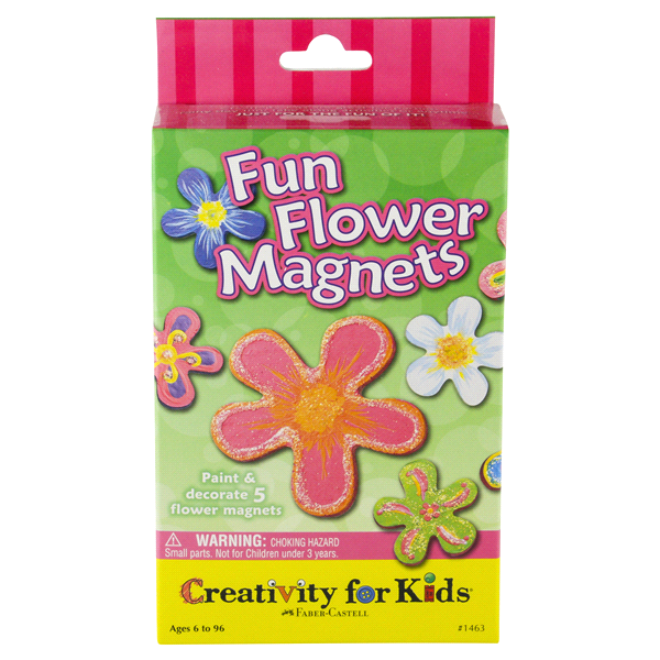 slide 1 of 6, Creativity for Kids Fun Flower Magnets, 1 ct