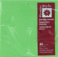 slide 1 of 1, Premier Stylz Lime Green Beverage Napkins, 40 ct