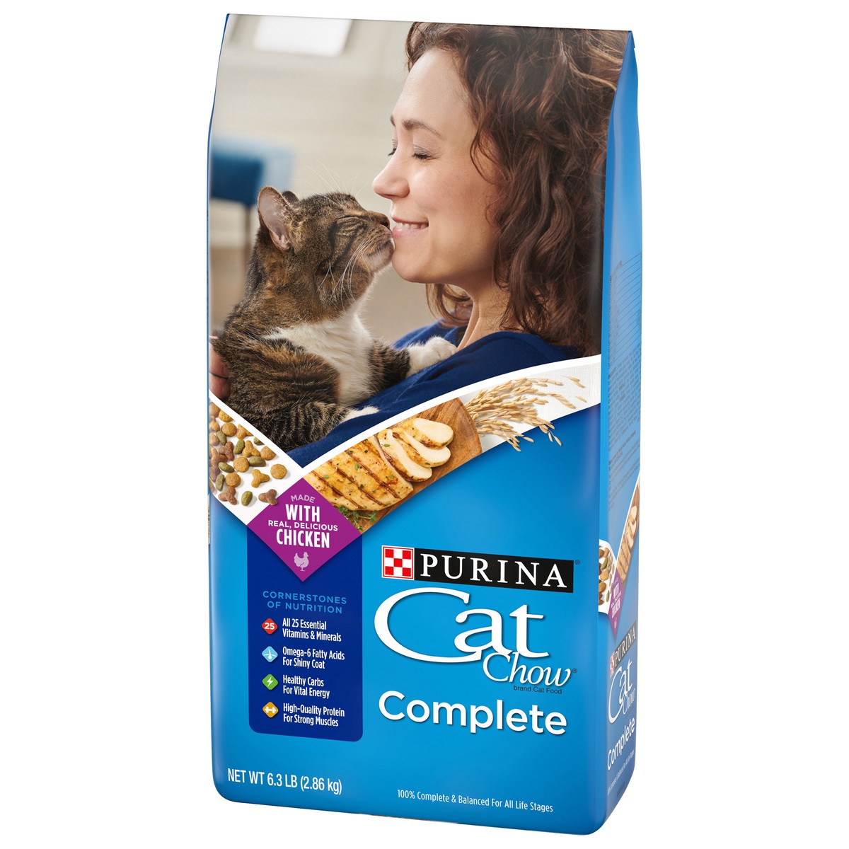 slide 3 of 9, Cat Chow Purina Cat Chow High Protein Dry Cat Food, Complete, 6.3 lb