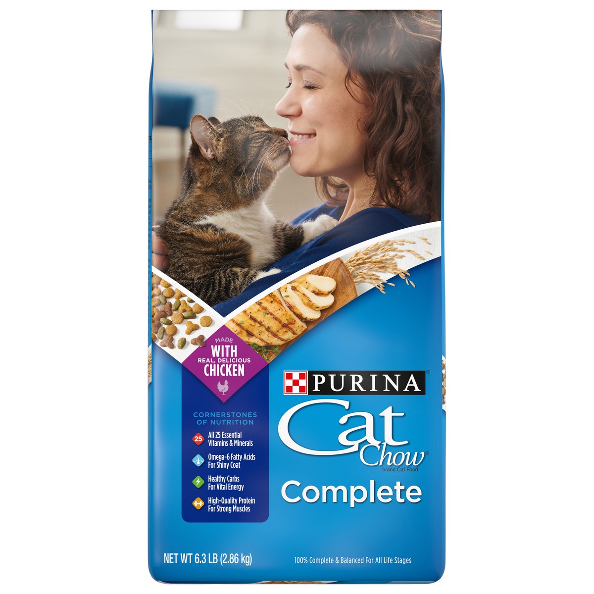 slide 6 of 9, Cat Chow Purina Cat Chow High Protein Dry Cat Food, Complete, 6.3 lb