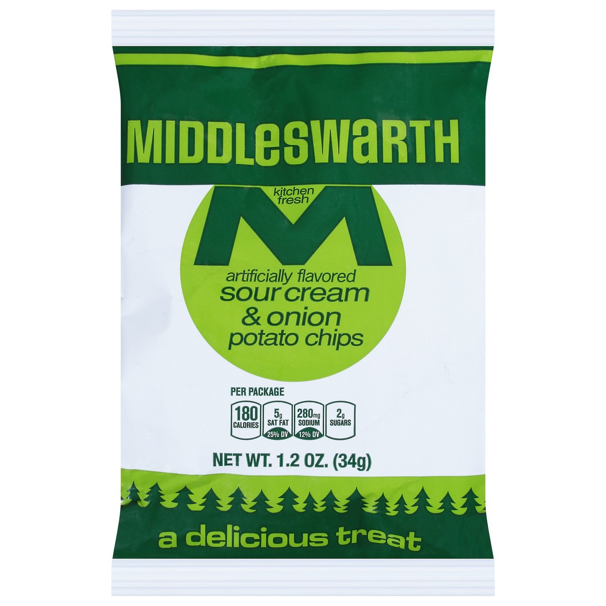 slide 4 of 15, Middleswarth Sour Cream & Onion Chips, 2.125 oz