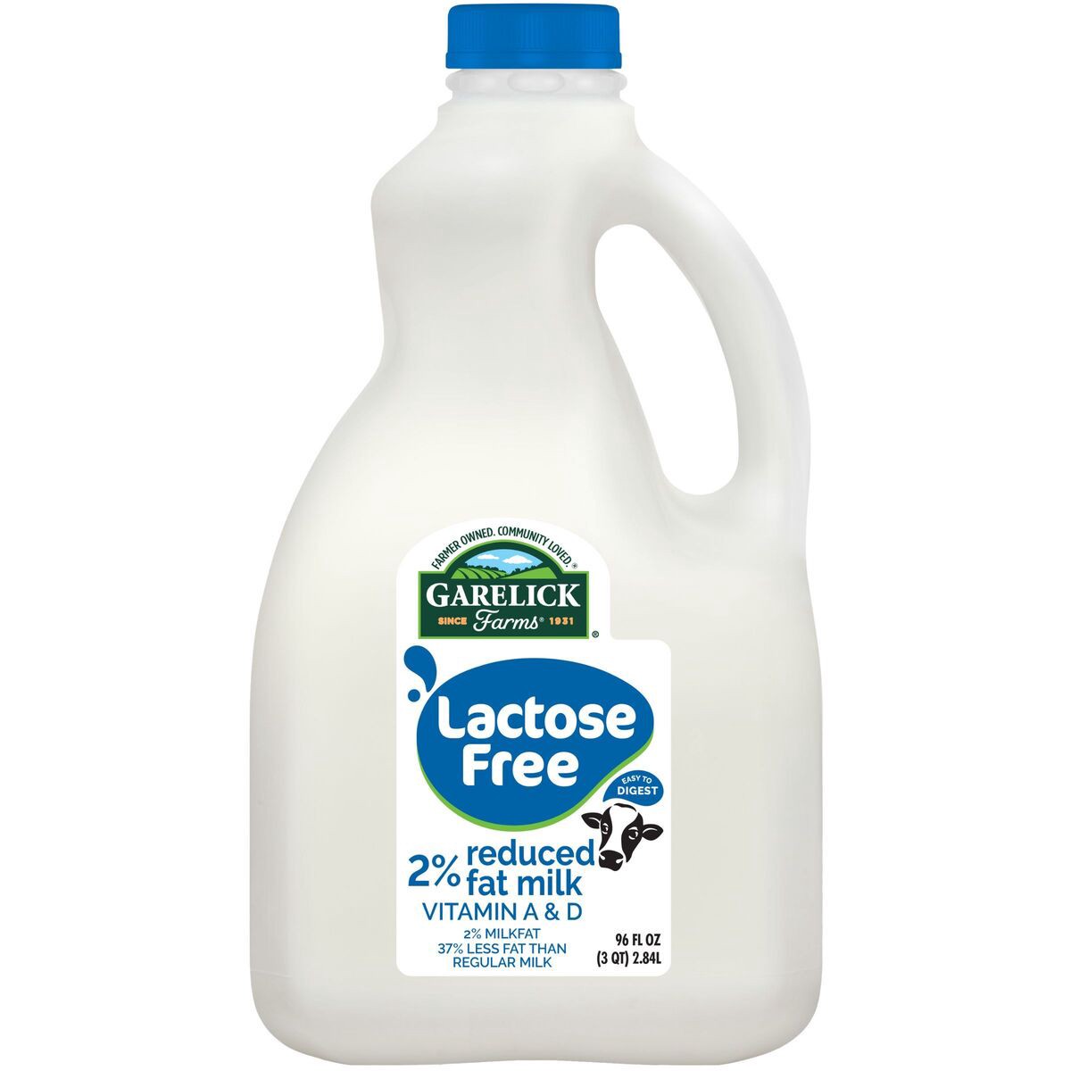 slide 2 of 2, Garelick Farm Lactose Free 2% Reduced Fat Milk, 96 oz