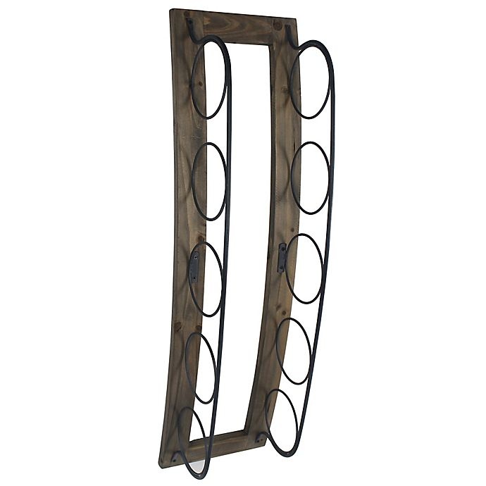 slide 1 of 1, Stylecraft Artistic Wood/Metal Wall Mount Wine Rack, 1 ct