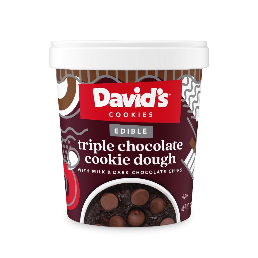 slide 1 of 1, David's Edible Dough Triple Chocolate, 12 oz