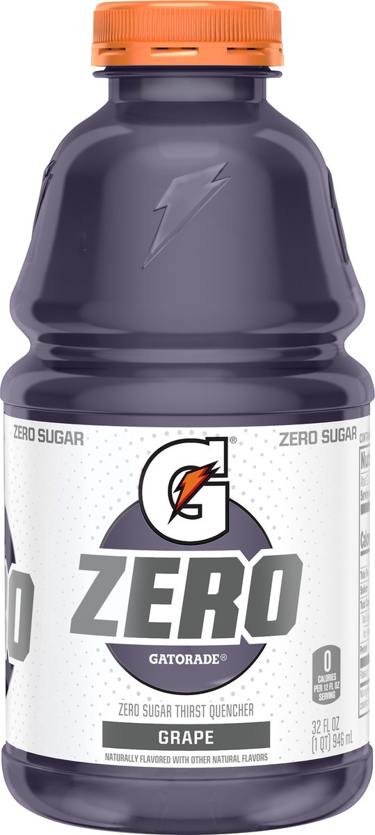 slide 3 of 3, Gatorade Zero Zero Sugar Grape Thirst Quencher 32 oz, 32 oz