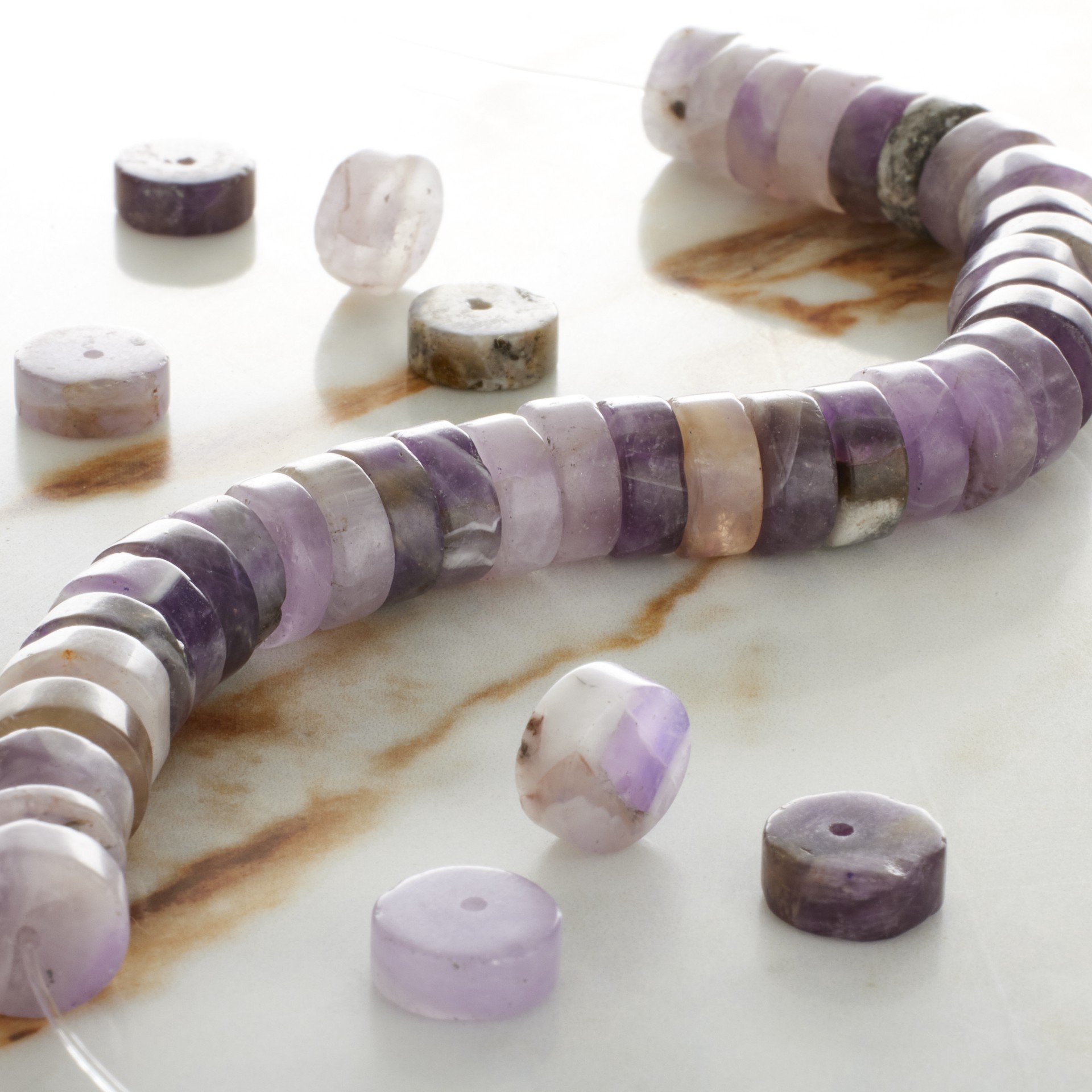 slide 3 of 3, Purple Amethyst Heishi Beads By Bead Landing, 10 mm