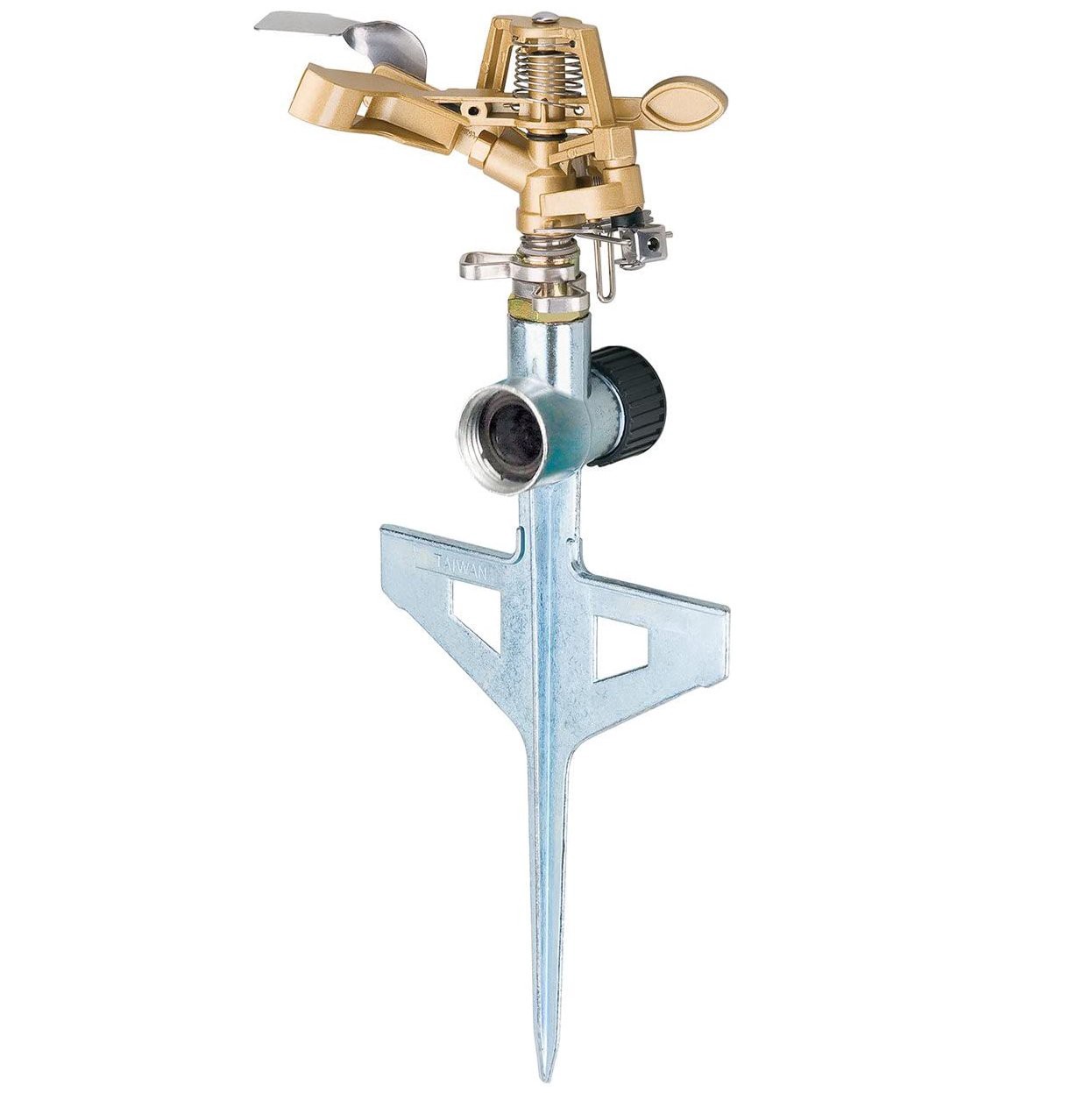 slide 1 of 1, Melnor Metal Pulsating Sprinkler with Step Spike, 12.5 ft