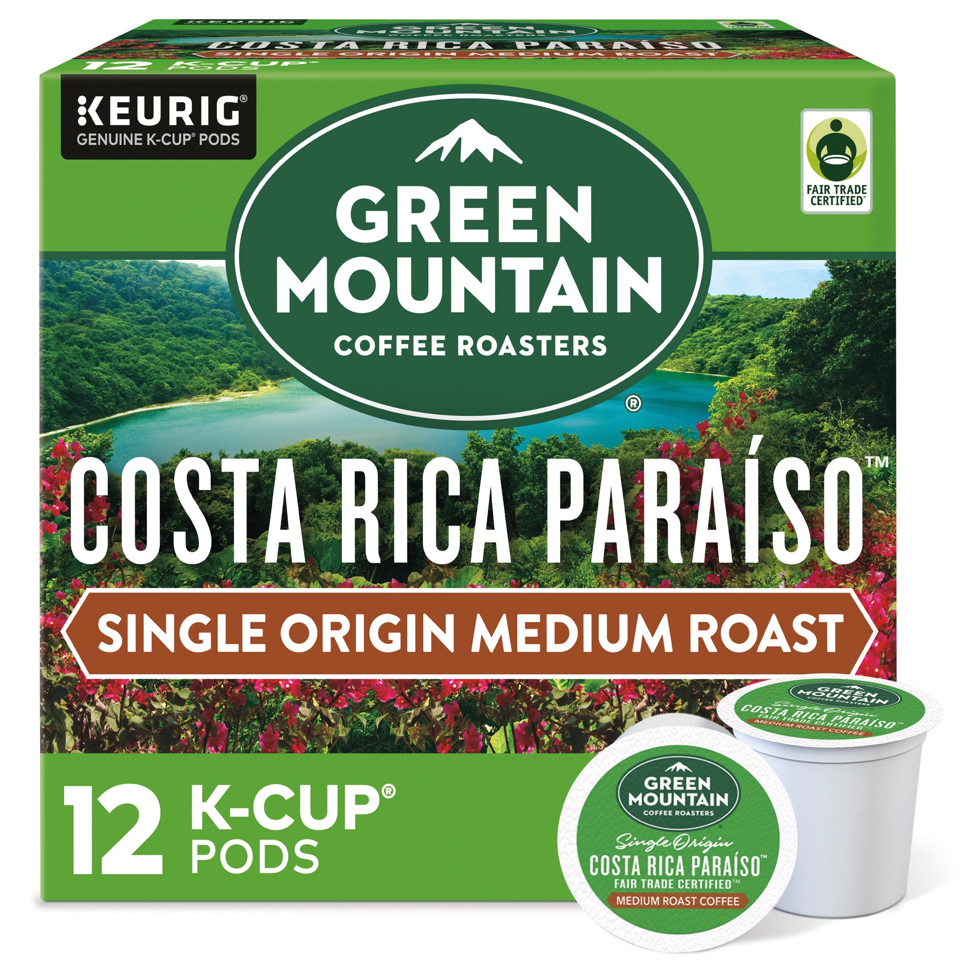 slide 1 of 1, Green Mountain Coffee Roasters Costa Rica Paraiso Single-Serve K-Cup Pods, Medium Roast Coffee- 12 ct, 12 ct