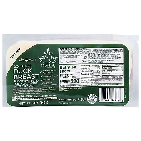 slide 1 of 1, All Natural Boneless Duck Breast Case Ready, Frozen - 5 OZ, 5 oz