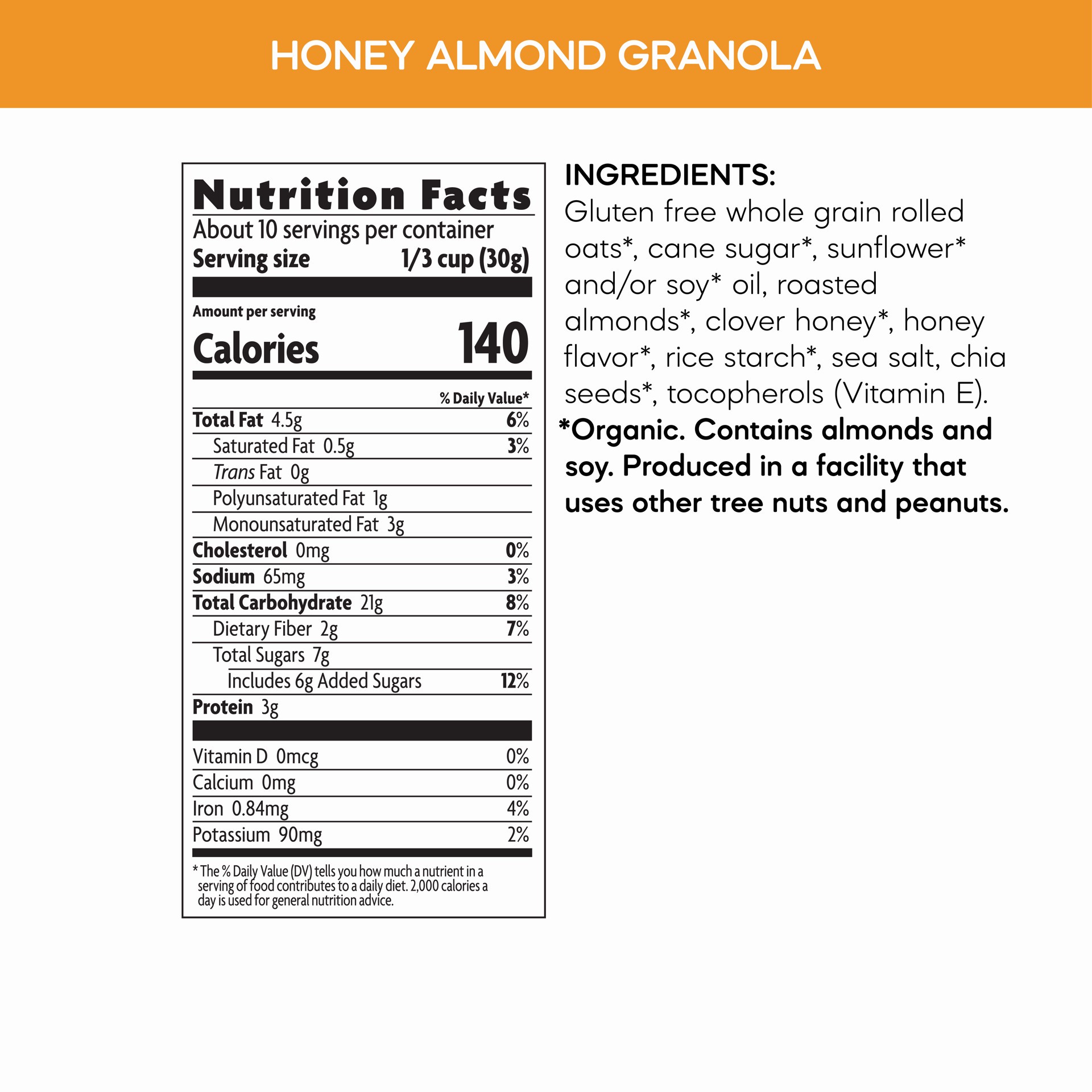 slide 3 of 5, Nature's Path Organic Honey Almond Gluten Free Granola 11oz Pouch, 11 oz