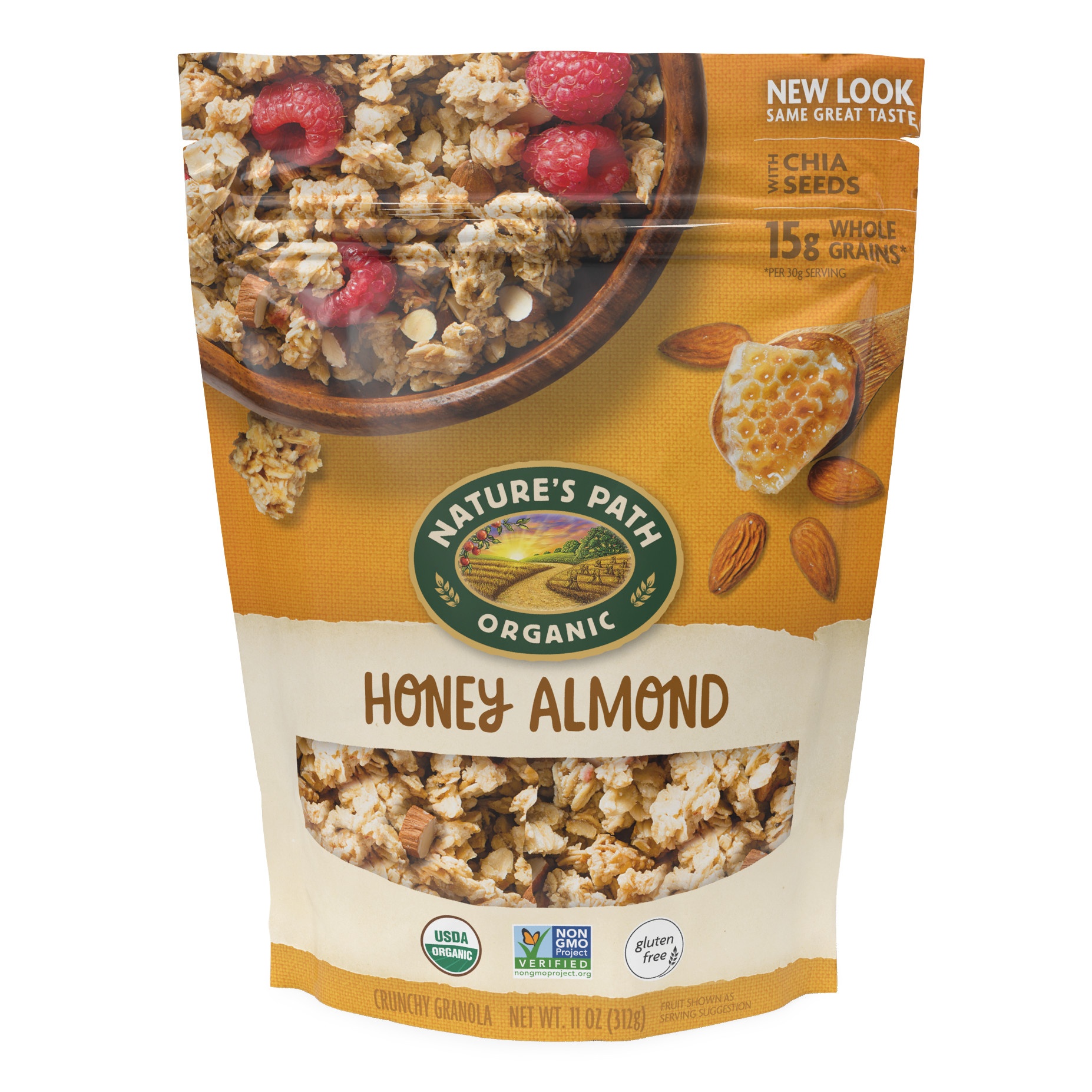 slide 1 of 6, Nature's Path Organic Honey Almond Gluten Free Granola Pouch, 11 oz