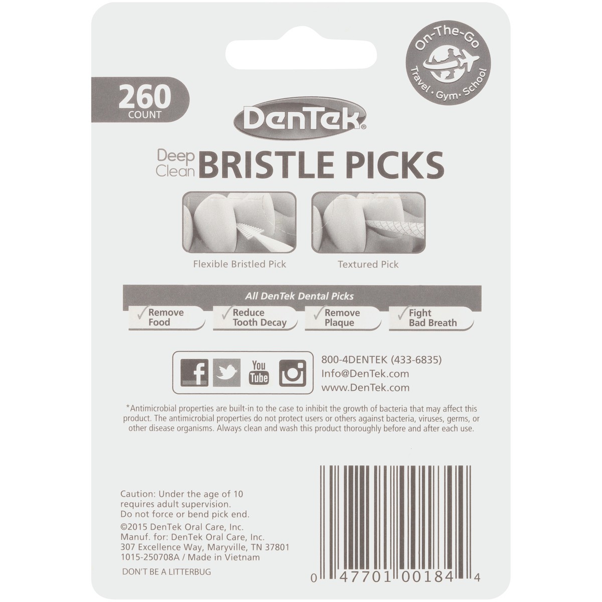 slide 2 of 7, DenTek Mint Deep Clean Bristle Picks, 250 ct