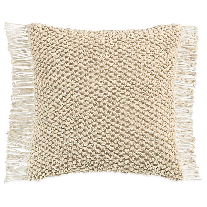 slide 1 of 2, KAS Raina Macram Square Throw Pillow - Ivory, 1 ct